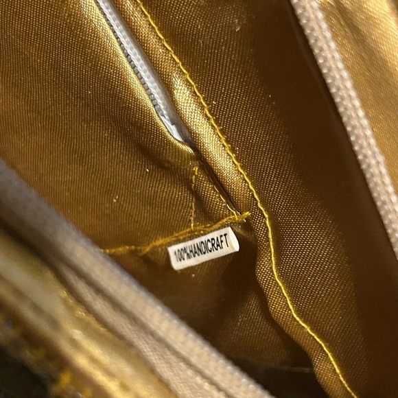 Unique Handcrafted Golden Beaded Purse - Picture 7 of 13